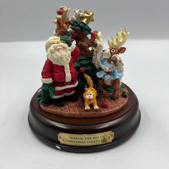 Vintage House Of Lloyd Wreck The Halls Christmas Santa Clause Reindeer NO Music - Picture 1 of 11